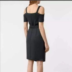 NWT All Saints Cadia Off Shoulder Wrap Dress Black Women's Size 2